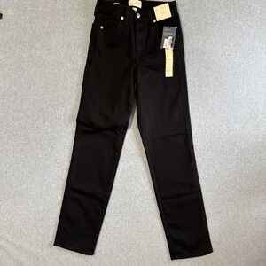 Universal Thread Jeans Everyday Straight 00 Black NEW High Rise Slim Hip Thigh